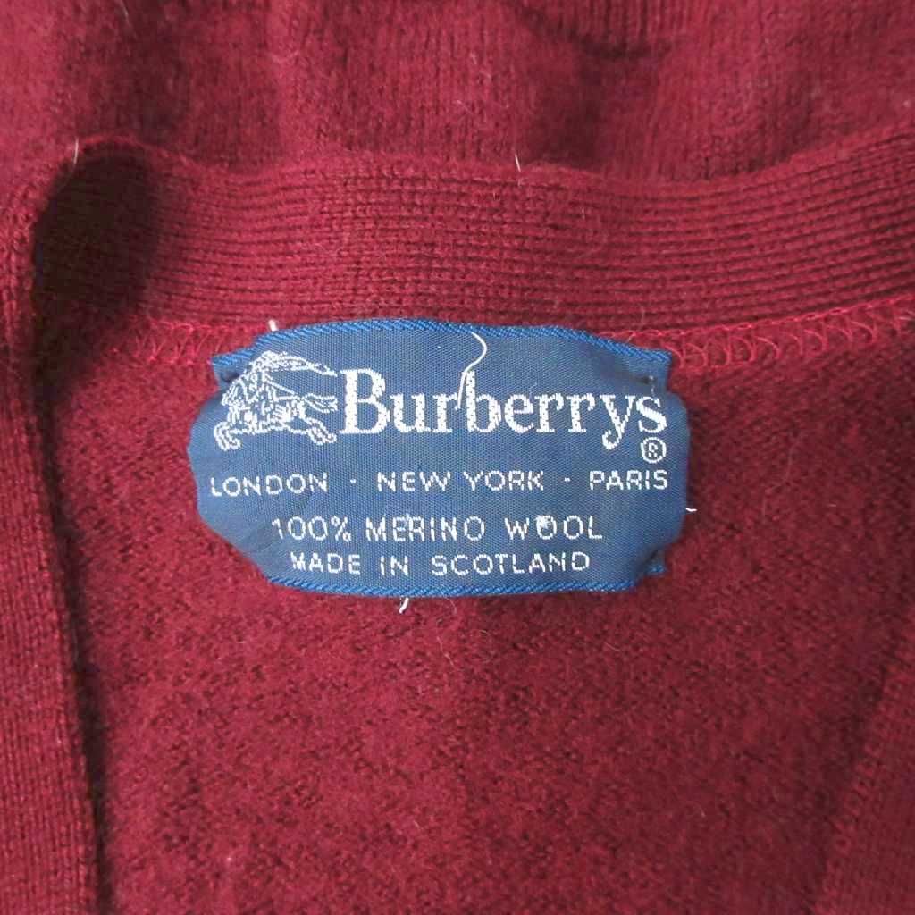 バーバリーズ Burberrys カーディガン スコットランド製 メリノウール