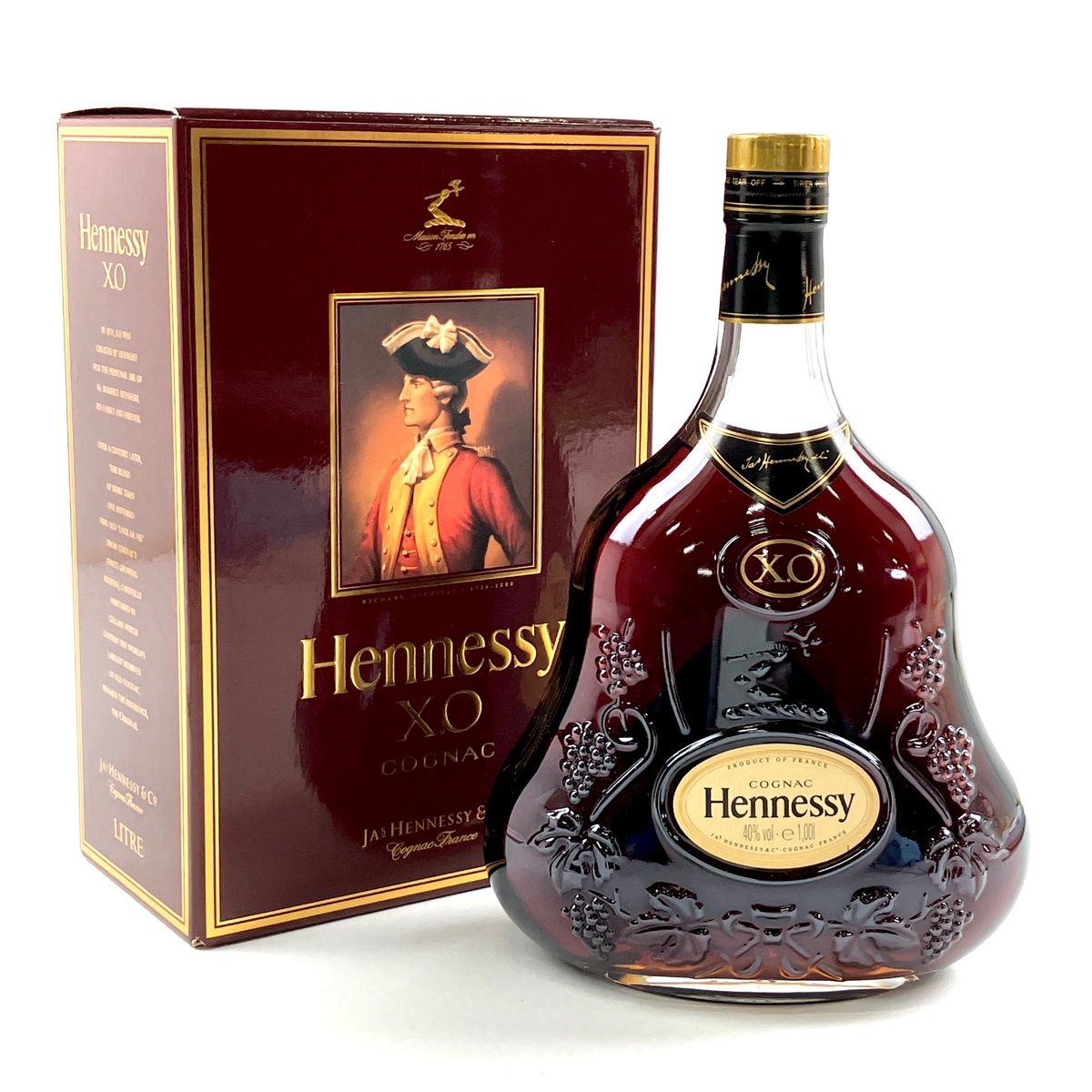 ヘネシー Hennessy XO 金キャップ クリアボトル 1000ml ブランデー コニャック 【古酒】