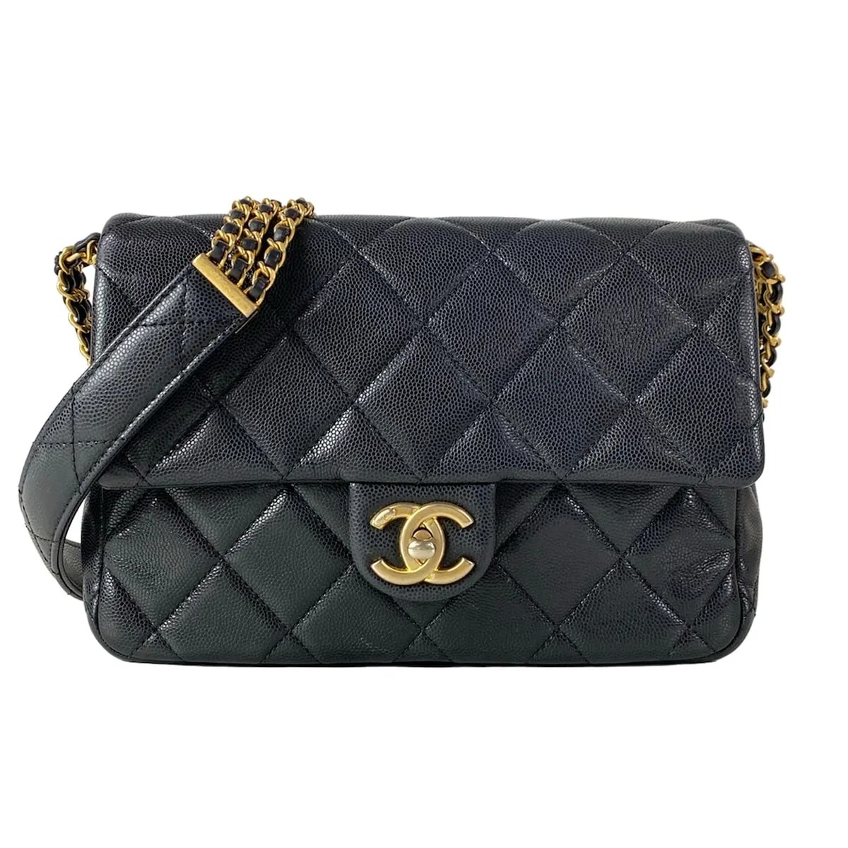 pium ハートポーチ付きスクエアファートート グレージュ CHANEL 