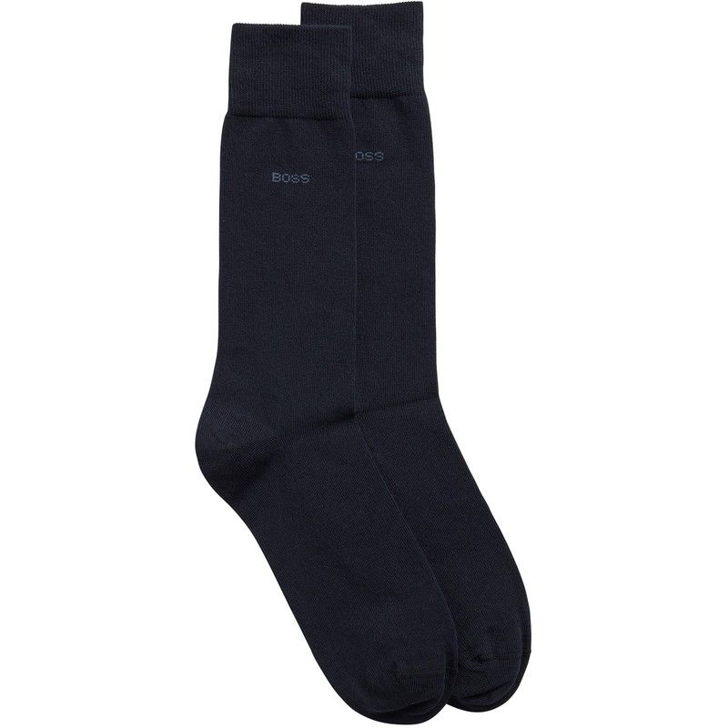 ボス メンズ アンダーウェア 靴下 Boss 2 Pack Plain Socks Navy 401 ネイビー