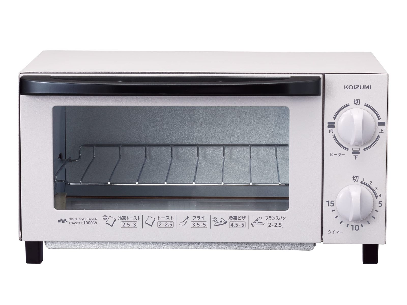 コイズミ オーブントースター 1000W ヒーター切替3段階 15分タイマー 2枚焼き グレー KOS-1034/H★ 5,818円