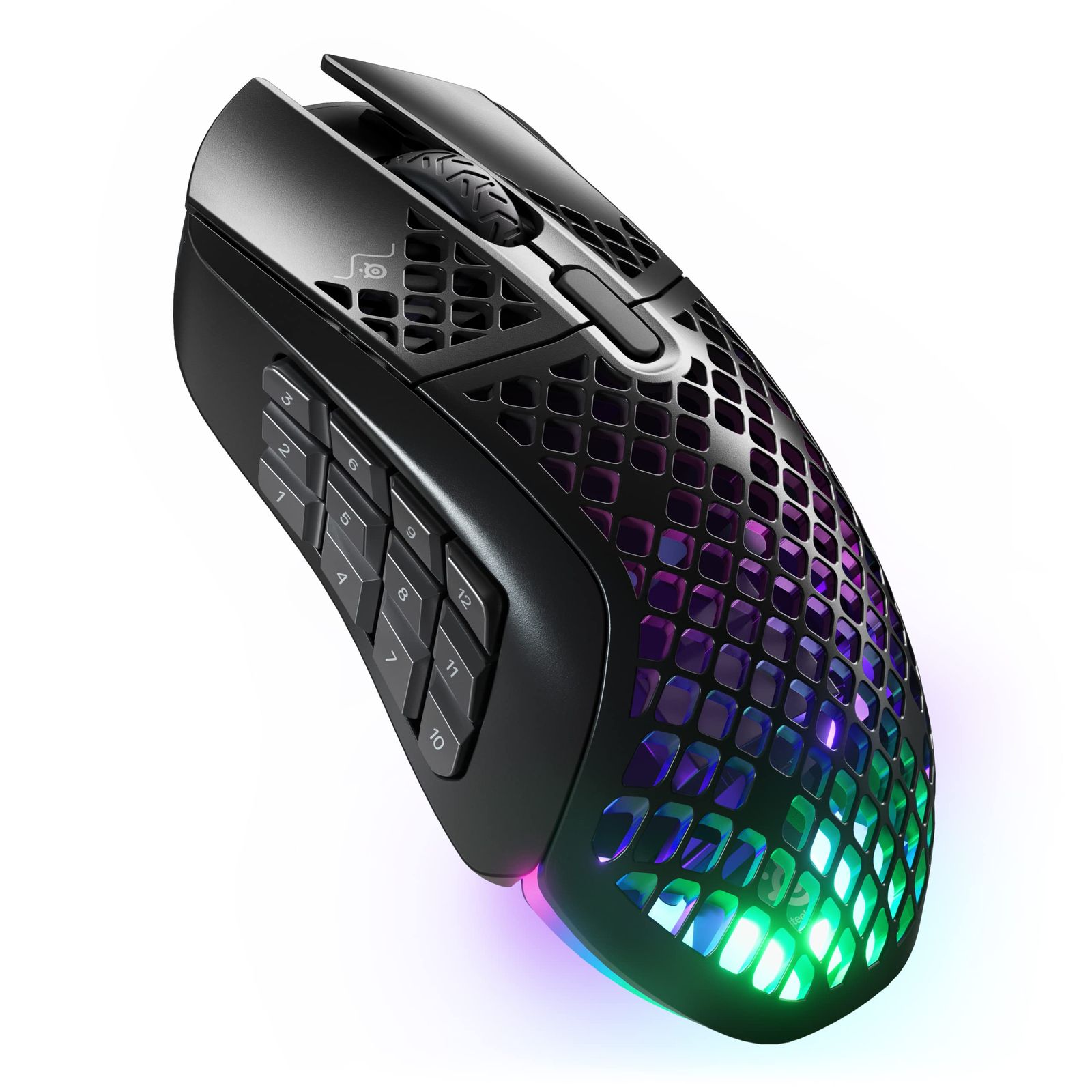 SteelSeries ゲーミングマウス 無線 ワイヤレス Aerox 9 Wireless 超軽量 18ボタン 高速反応 防滴防塵 IP54規格 急速充電 長時間使用可能 TRUEMOVE AIRセンサー搭載 62618 ブラック [単品]