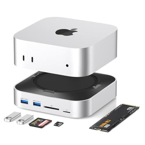 Mac mini M4/M4 Pro専用 ドッキングステーション｜NVMe SSDエンクロージャ搭載｜10Gbps対応 10-in-1 USB-Cハブ｜HDMI・DP・USB-A×5・USB-C・SD/TFカードリーダー対応｜最大8TB SSD拡張可能｜マグ★