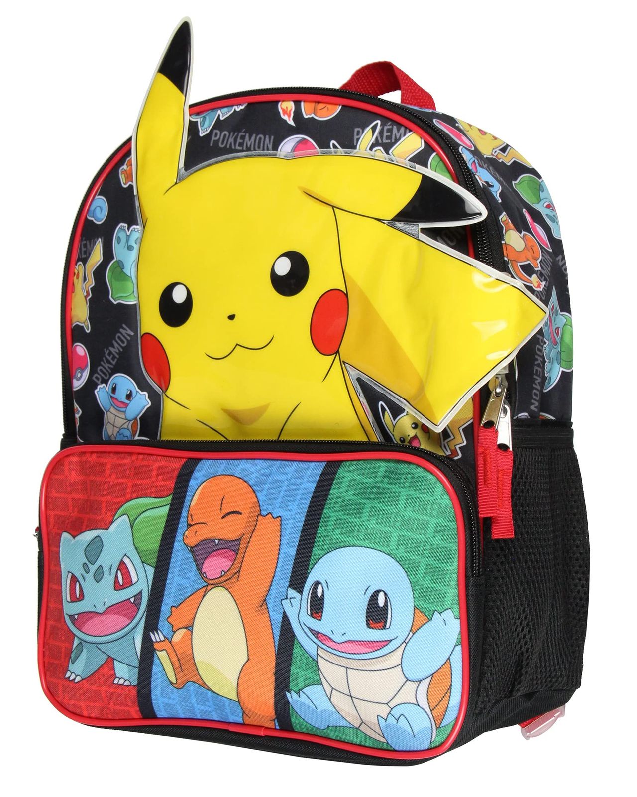 Bioworld ポケモン バックパック 3D ピカチュウ フシギガメ ヒトカゲ 14インチ キッズ 学校 旅行 バックパック