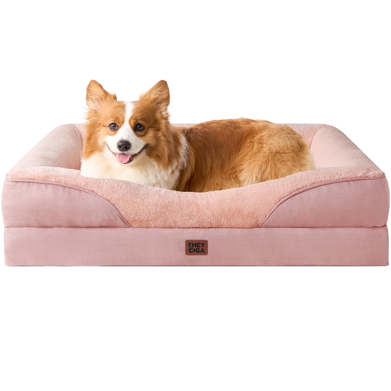 EHEYCIGA 犬 ベッド ペット 犬用ベッド 洗える 防水 クッション 猫 ベッド 中型犬 大型犬(ピンク、89x56x16.5cm) | 高反発 取り外せるカバー 滑り止め オールシーズンym 540521ae 7,114円