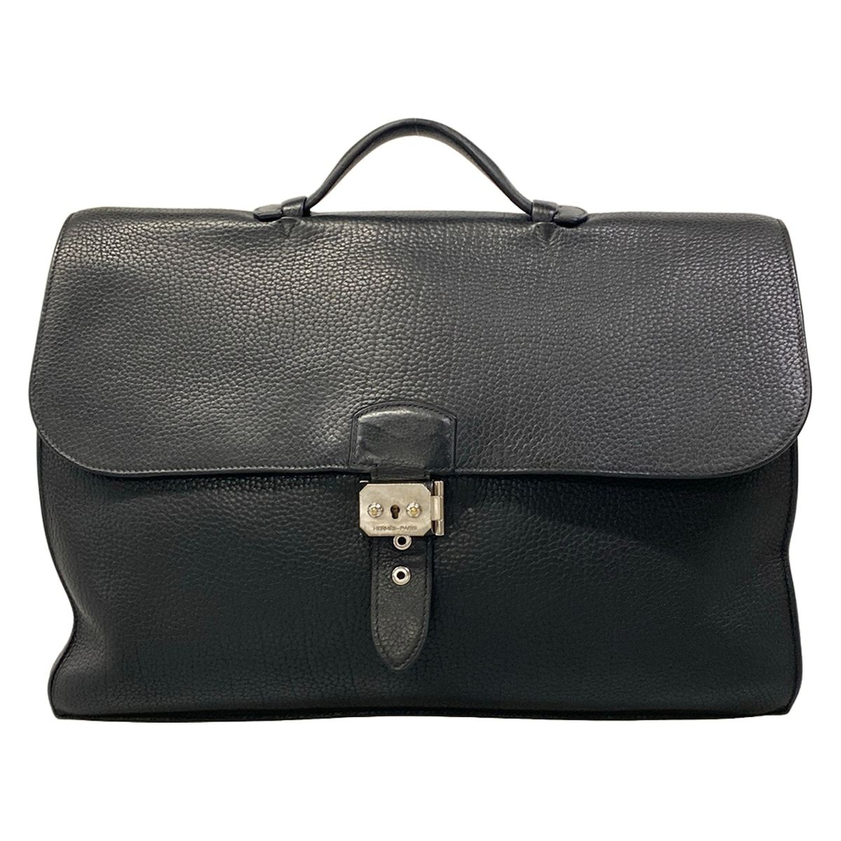 HERMES(エルメス) ビジネスバッグ サックアデペッシュ41 黒 シルバー金具