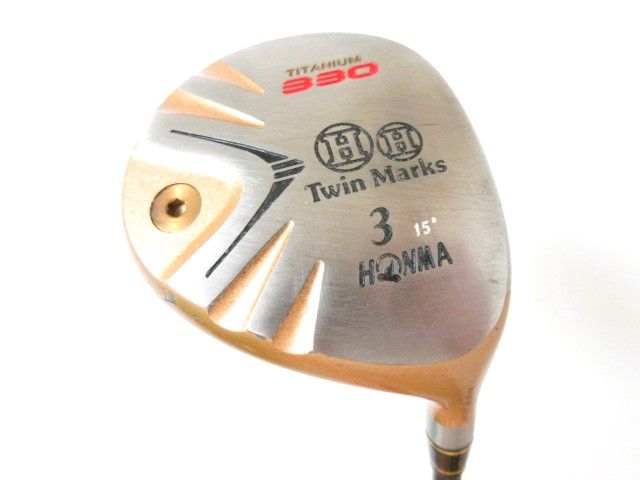 中古 レディース 本間ゴルフ Twin Marks 330 TITANIUM 4S フェアウェイウッド 3W 15度 DRIC TITANIUM Feather & Feather L K24リング 右用