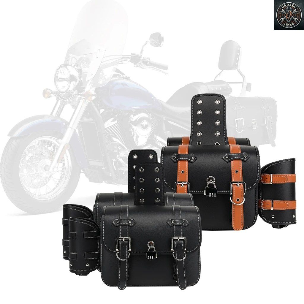 レトロモーターサイクルサドルバッグ PU合成皮革モーターサイクルサドルバッグ ダイナソフテイルツーリングトラベル収納バッグ