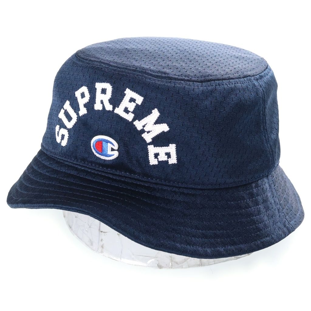 SUPREME (シュプリーム) 24SS CHAMPION Mesh Crusher × チャンピオン メッシュ バケットハット 帽子 ネイビー