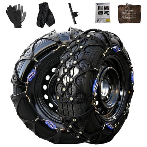 Q・L・Y 非金属タイヤチェーン TPUスノーチェーン 軽自動車 4点ロック式 雪チェーン 簡単装着 冬雪対策 チェーン規制対応 日本語説明書付き（2本セット) (04)★