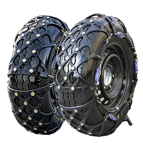 Q・L・Y 非金属タイヤチェーン TPUスノーチェーン 軽自動車 4点ロック式 雪チェーン 簡単装着 冬雪対策 チェーン規制対応 日本語説明書付き（2本セット) (06)★