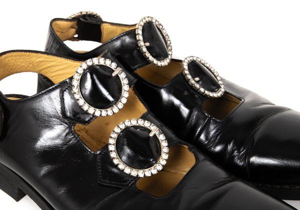 【COMME des GARÇONS】ラインストーン　バックルシューズ コムデギャルソンCOMME des GARCONS ラインストーンバックルレザー