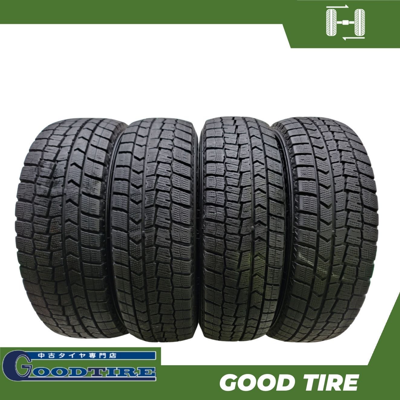 175/65R15 DUNLOP WINTER MAXX WM02 2023年製 4本 冬用 8分山 中古タイヤ タイヤ アクア フィット ノート (7755) 16,100円
