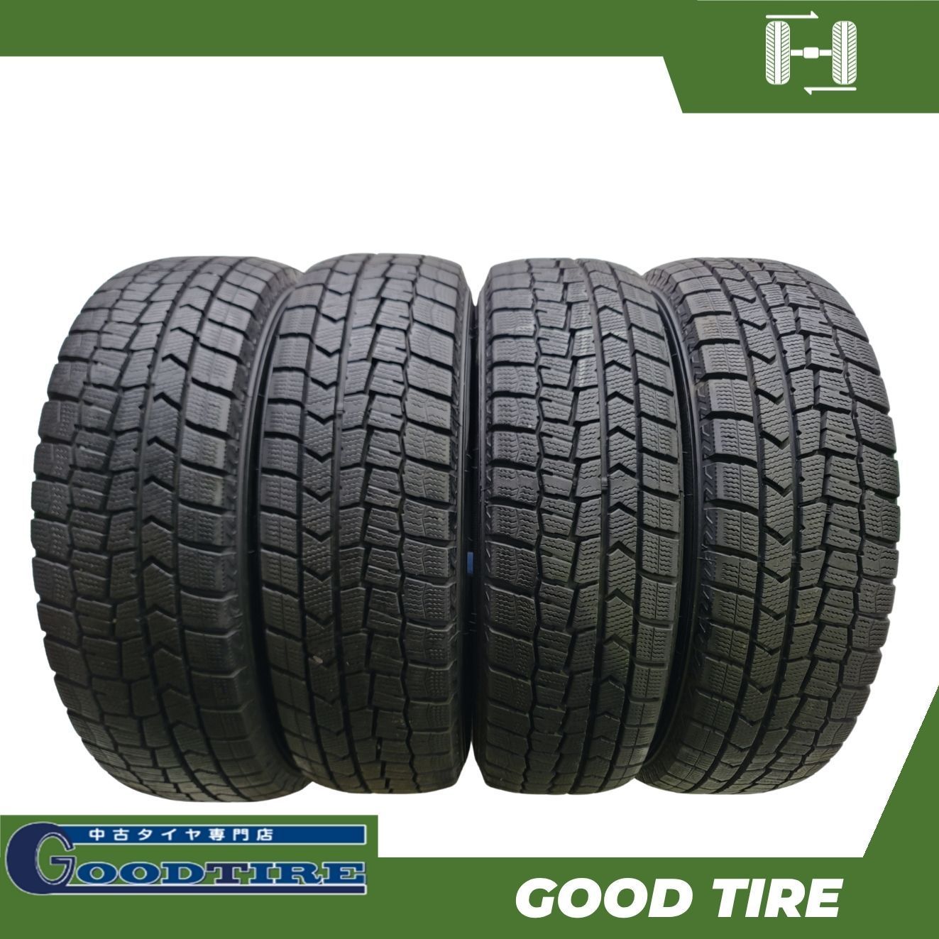 175/65R15 DUNLOP WINTER MAXX WM02 2024年製 4本 冬用 8分山 中古タイヤ タイヤ アクア フィット ノート (7756)