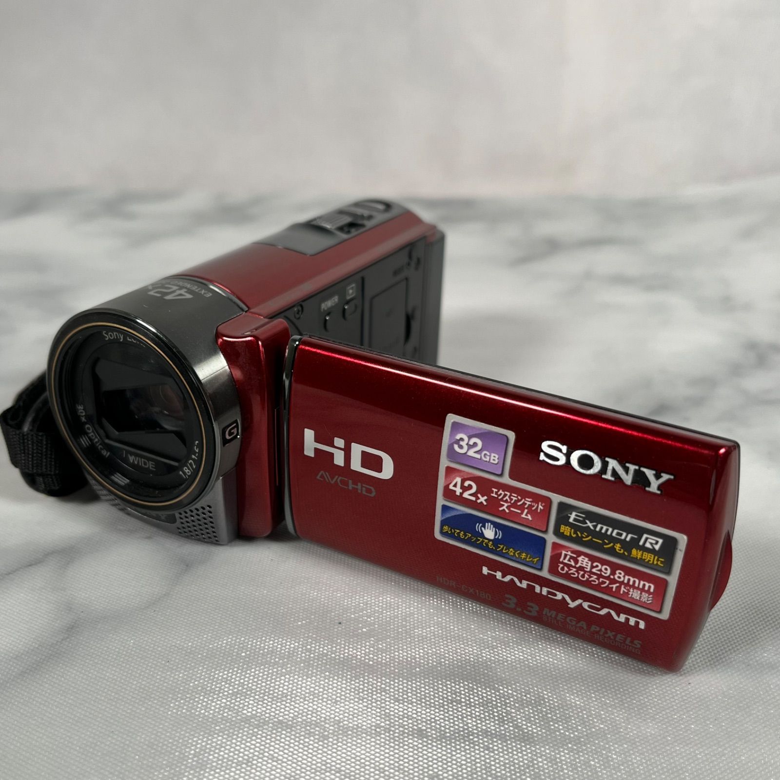 管2608-308】SONY ソニー HDR-CX180 レッド ハンディ ビデオカメラ