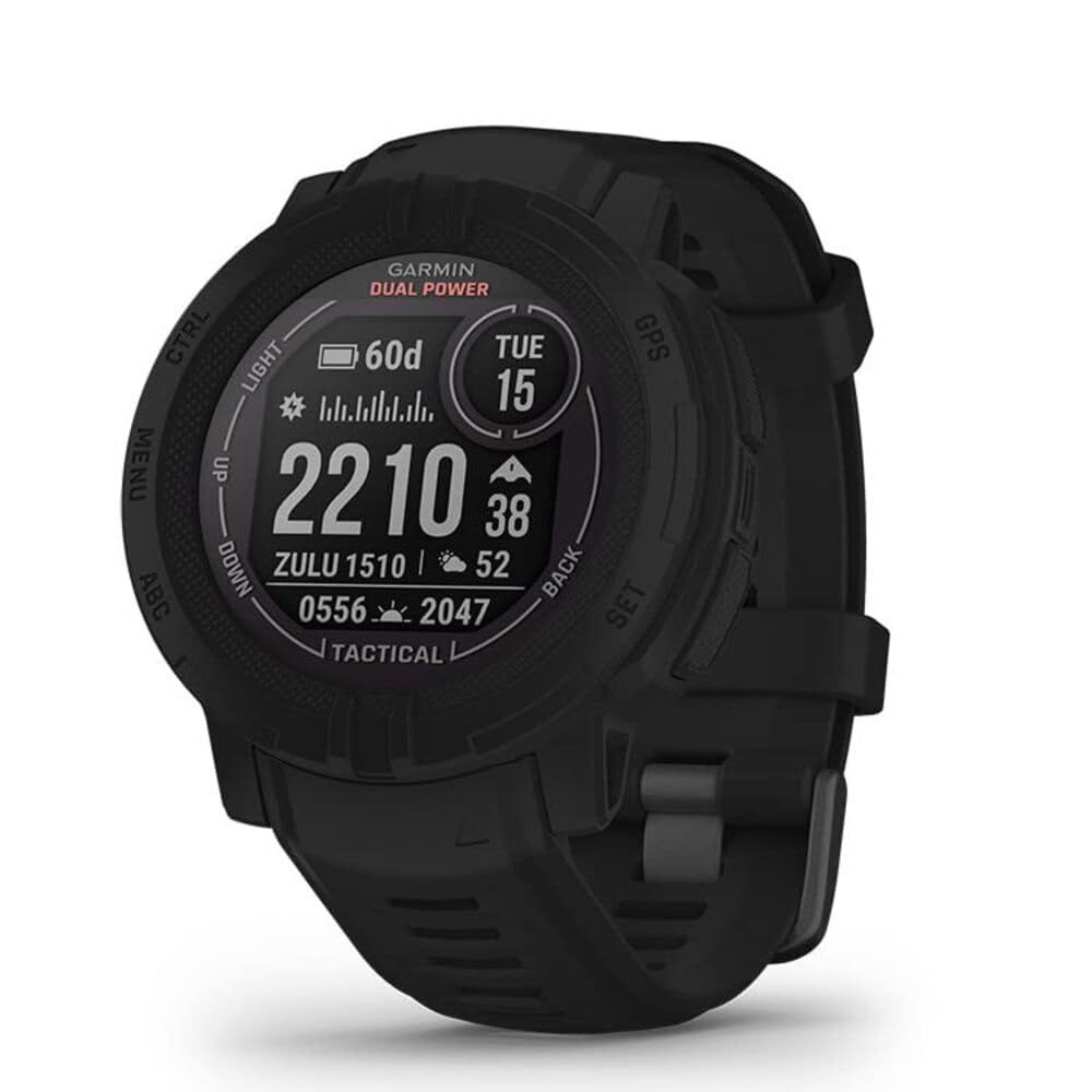 GARMIN(ガーミン) Instinct 2 Dual Power Tactical Edition Black 直径45mm Suica対応 タフネスアウトドア [Tactical edition / Black] [Instinct 2(直径45m)]