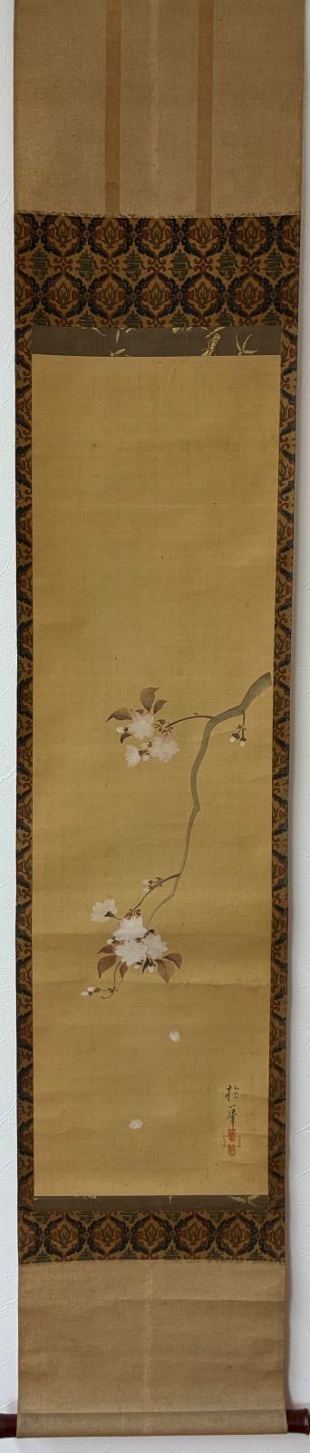 酒井抱一 三幅対 掛軸 花鳥図 桜 月 芦 絹本 琳派 骨董品