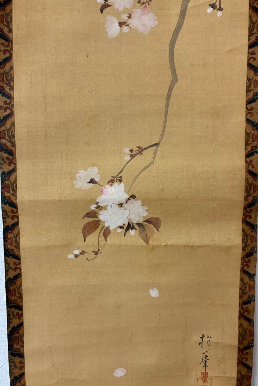 酒井抱一 三幅対 掛軸 花鳥図 桜 月 芦 絹本 琳派 骨董品