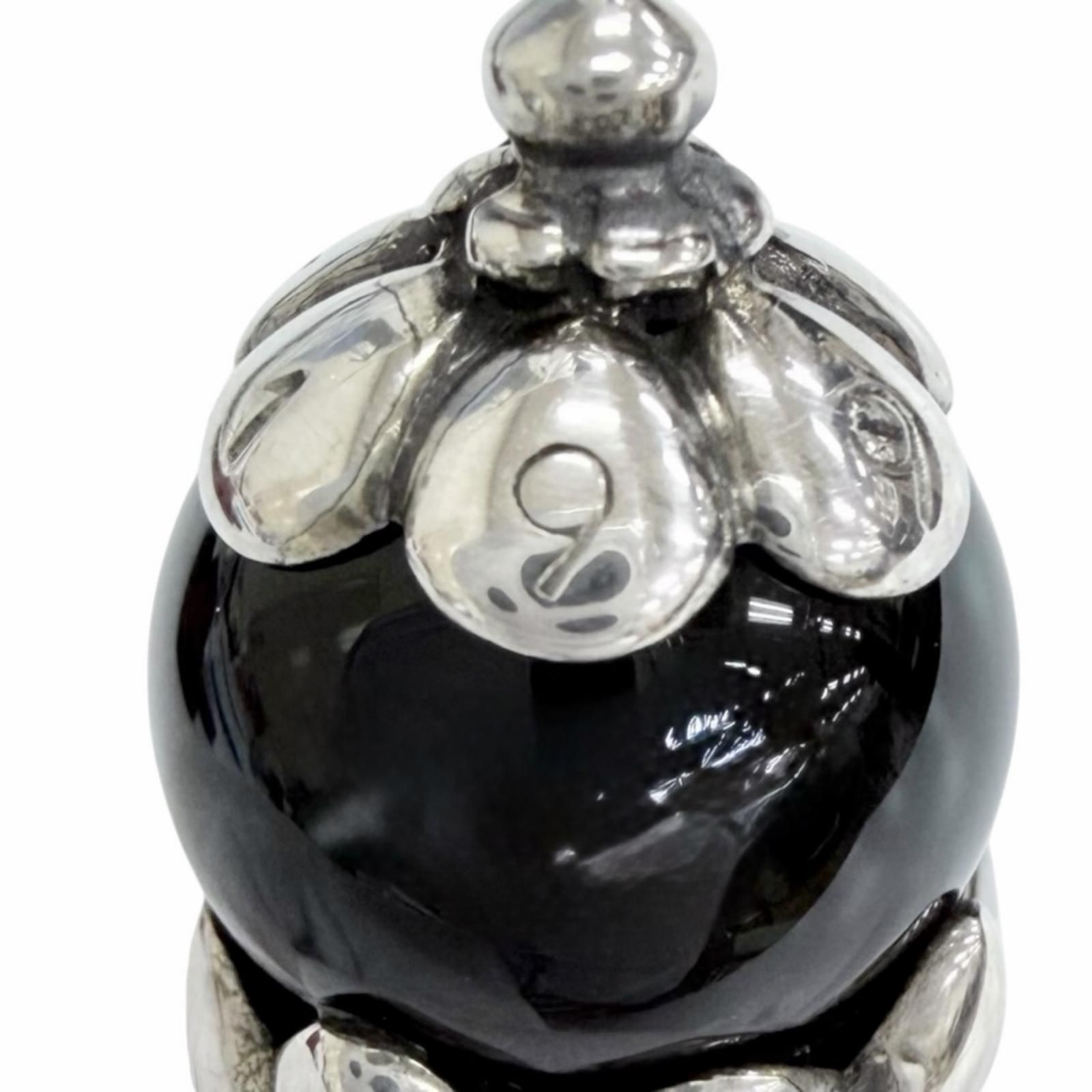美品△Georg Jensen ジョージジェンセン 1991 925 オニキス ローズ