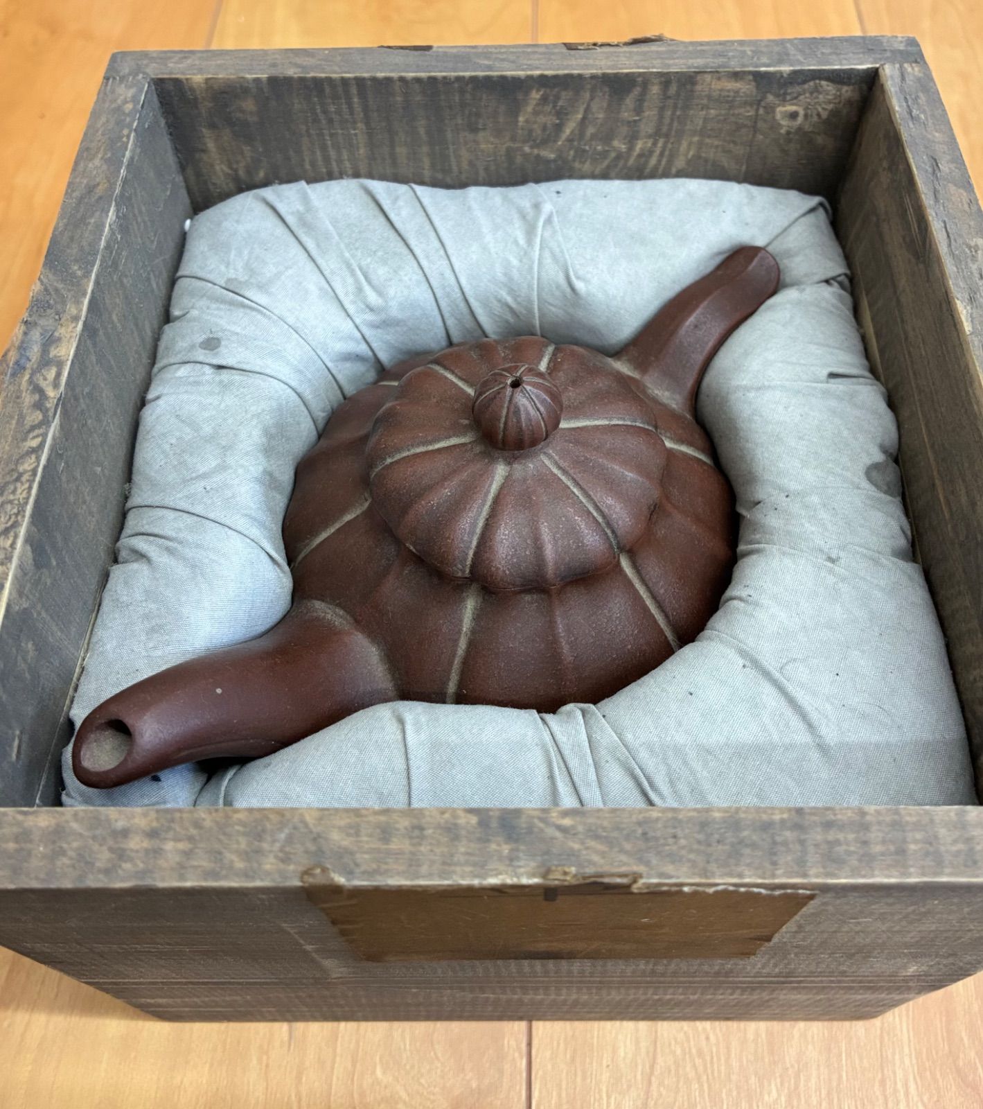 中国美術 筋入 菊瓣壺 茶壺 急須 茶道具 古玩
