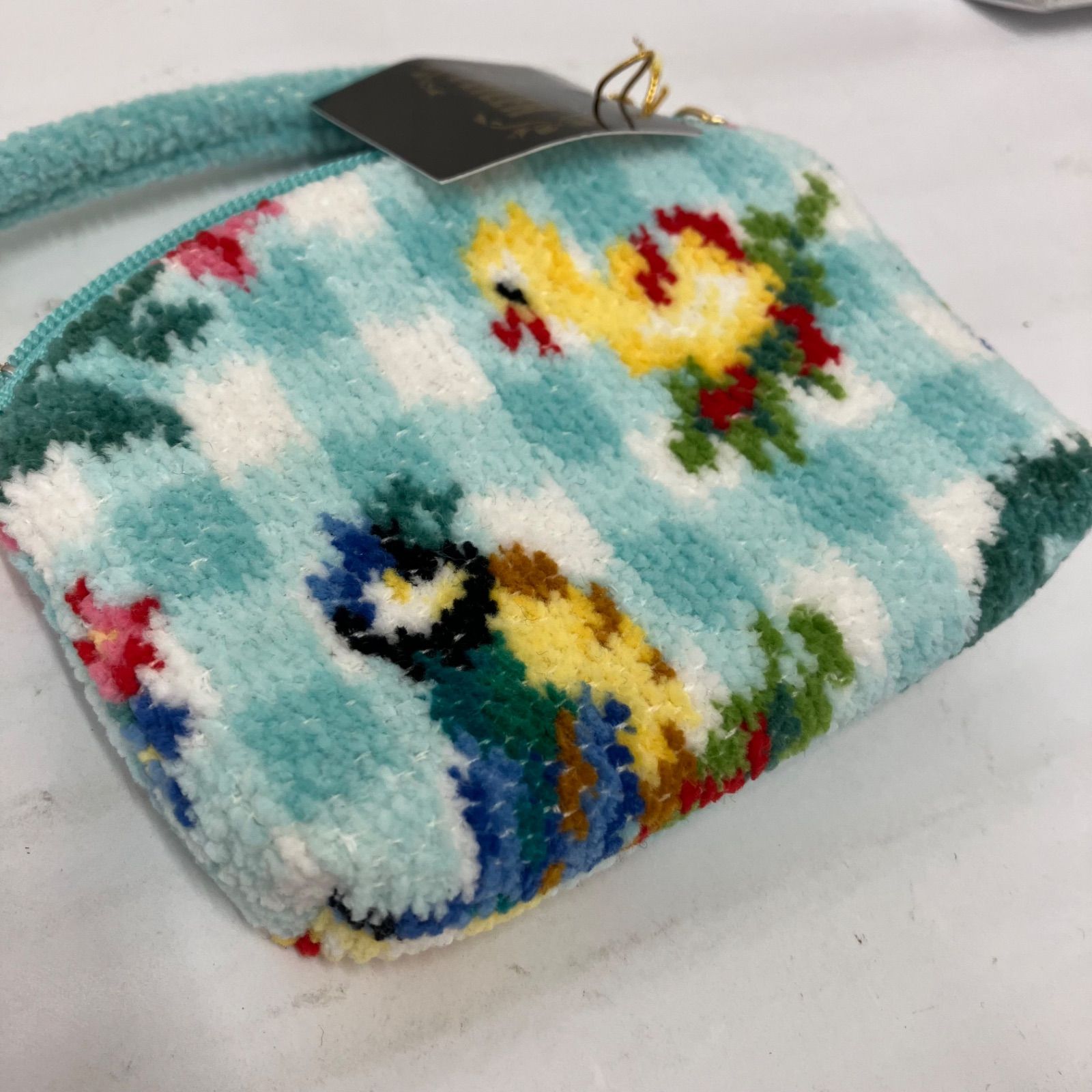 7566 【美品】 FEILER フェイラー タグ付き ハイジチェック 持ち手付き