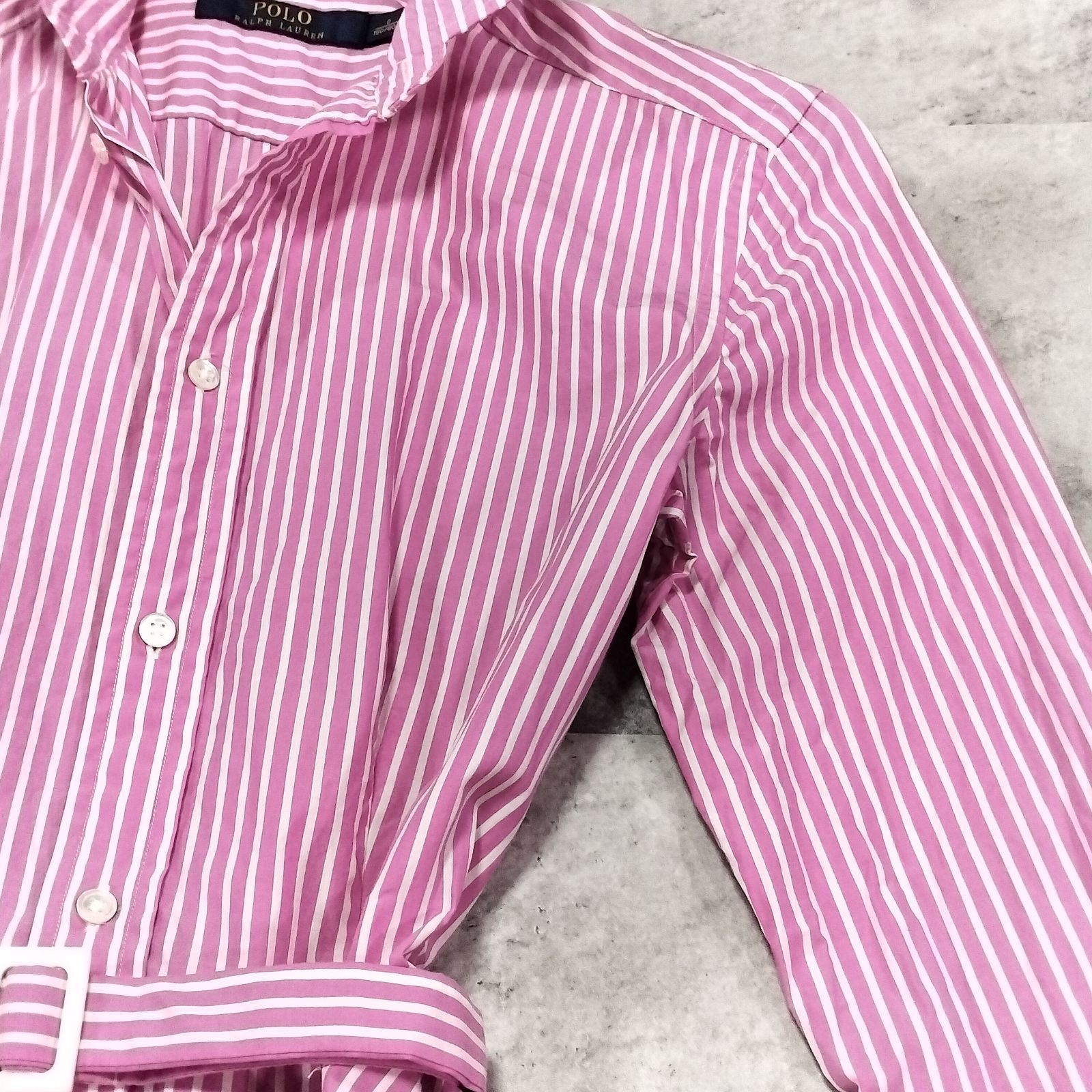 美品】POLO RALPH LAUREN ストライプ ベルト付 シャツワンピース 