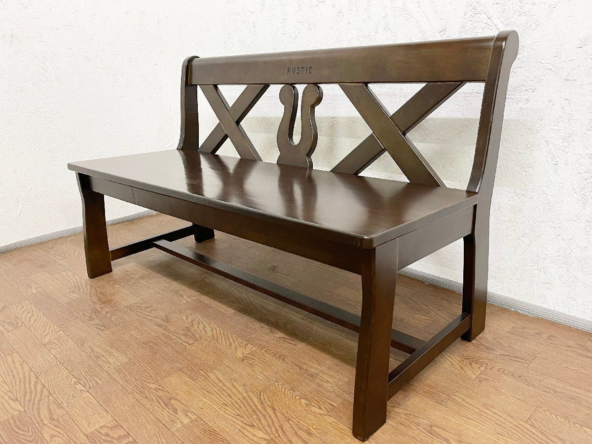 ◆カリモク Karimoku ルスティック RUSTIC 木製 ベンチ 2人掛け 腰かけ 椅子 チェア ダイニングベンチ レトロ ヴィンテージB (貝1870)