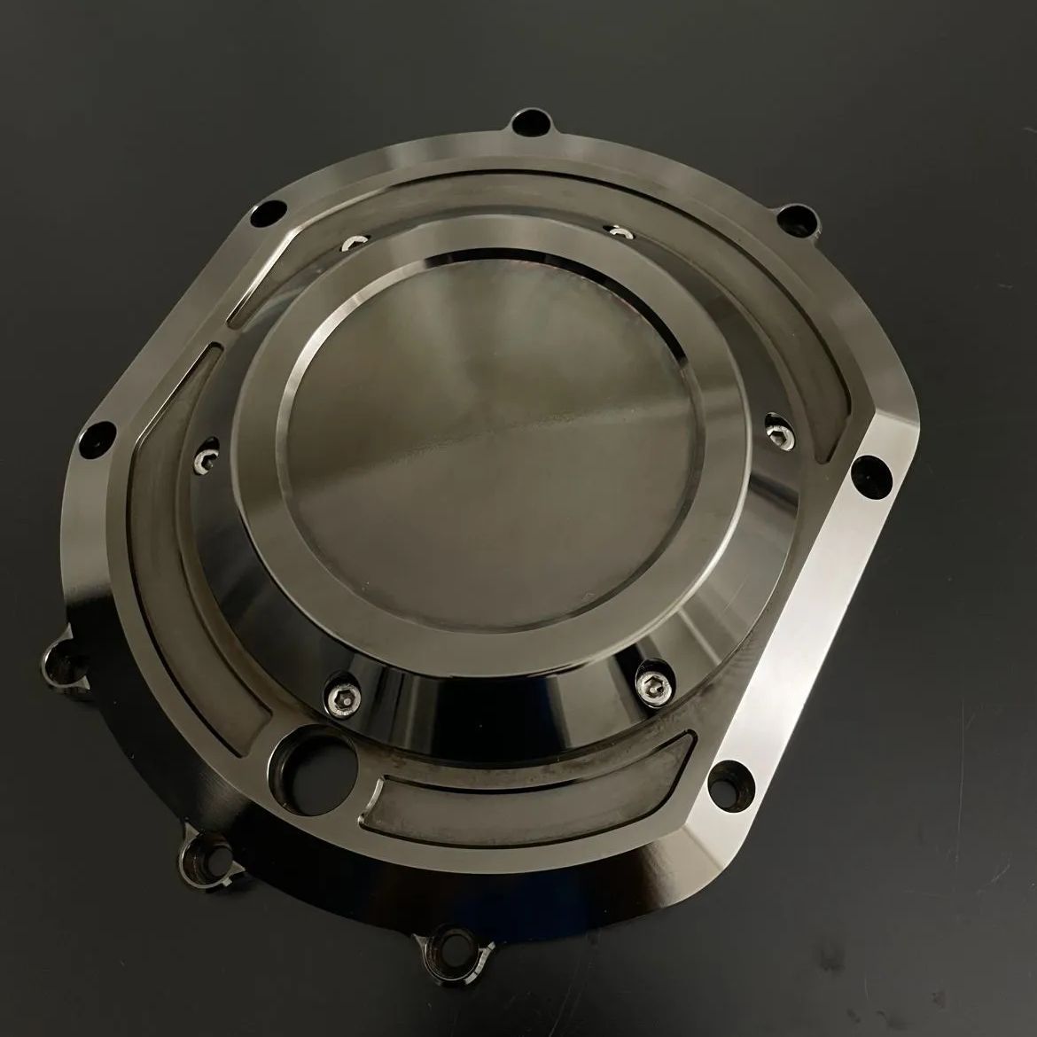 【美品】PMC ピーエムシー　BILLET クラッチカバー Type-Z 漆黒メッキ
