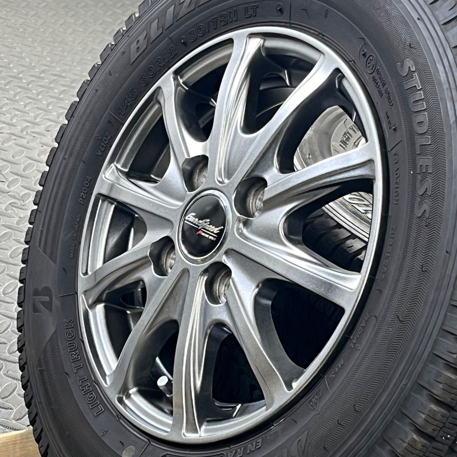 22年製 145/80R12 80/78N LT ブリヂストン ブリザックVL10 マナレイスポーツ ユーロスピードV25 ハイゼット キャリィ エブリィ NV100 アクティ サンバー スタッドレス 冬タイヤ 4本【1711Y】
