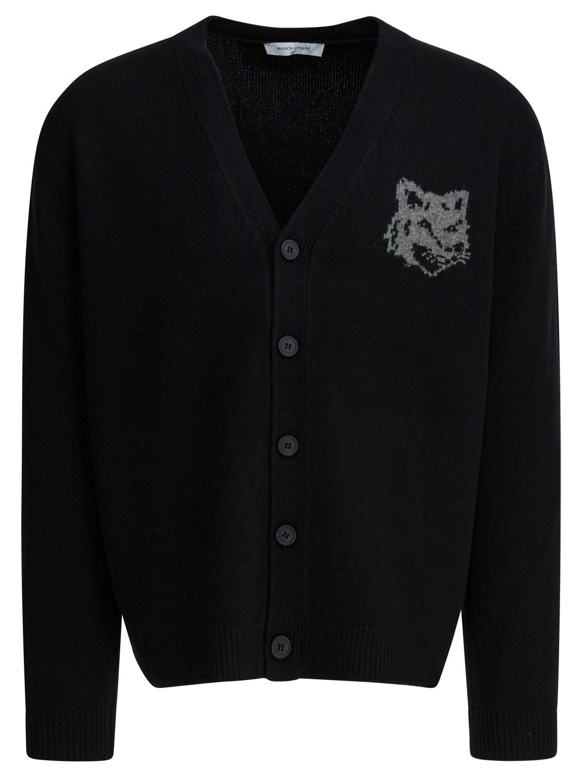 【新品・最安値】Maison Kitsuné Wool cardigan with Fox Head Knitwear ニット・セーター L