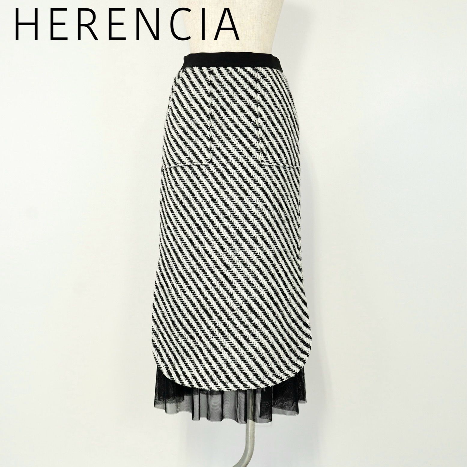 Herencia 斜めストライプレイヤードスカート 5,740円