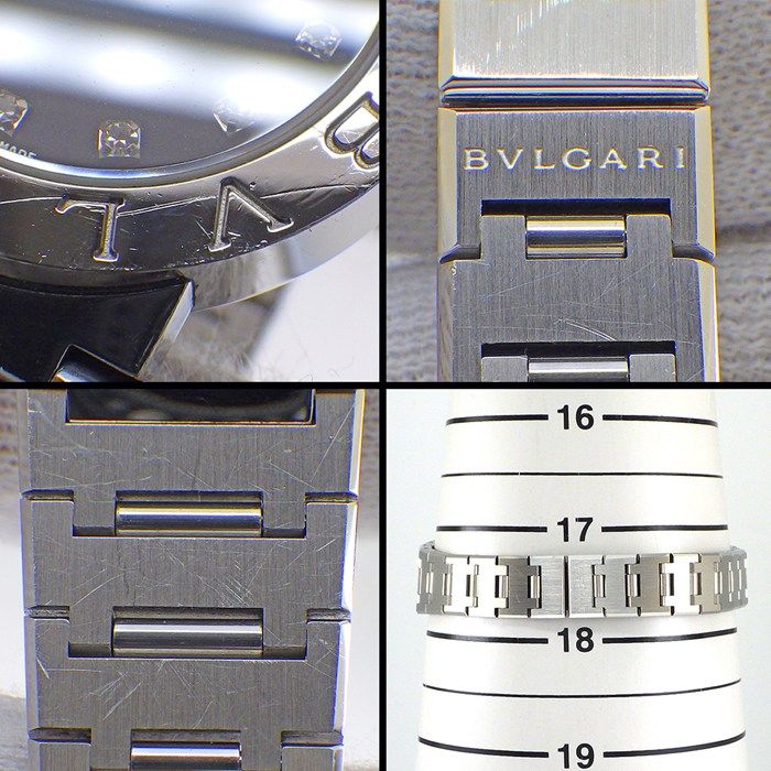 ブルガリ BVLGARI 腕時計 ブルガリブルガリ BB26SS 12ポイント ダイヤモンドインデックス ロゴベゼル ブラック文字盤 SS クオーツアナログ 【中古】