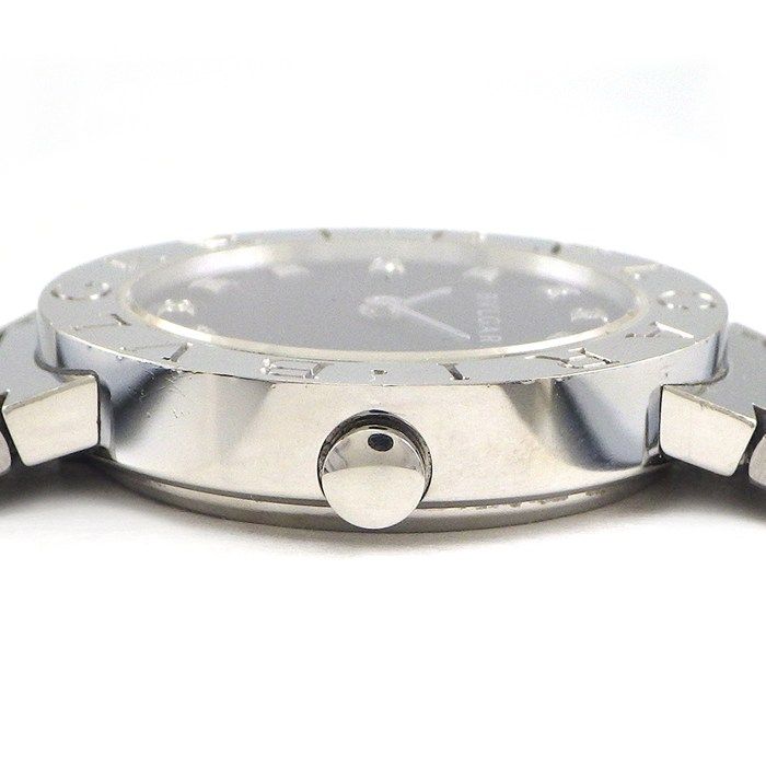 ブルガリ BVLGARI 腕時計 ブルガリブルガリ BB26SS 12ポイント ダイヤモンドインデックス ロゴベゼル ブラック文字盤 SS クオーツアナログ 【中古】