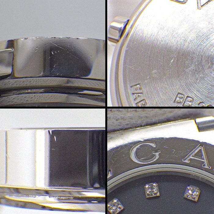 ブルガリ BVLGARI 腕時計 ブルガリブルガリ BB26SS 12ポイント ダイヤモンドインデックス ロゴベゼル ブラック文字盤 SS クオーツアナログ 【中古】