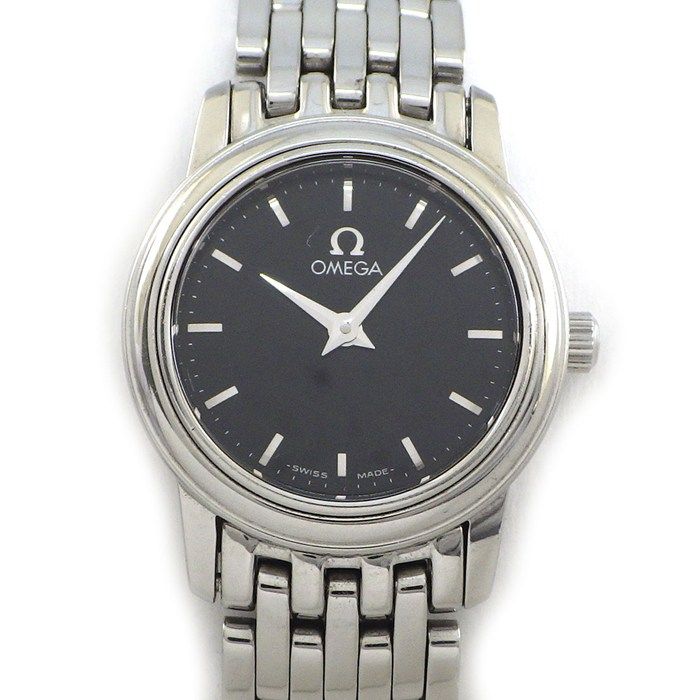 オメガ OMEGA 腕時計 デ・ヴィル プレステージ 4570.51.00 ブラック文字盤 SS クオーツアナログ 【中古】