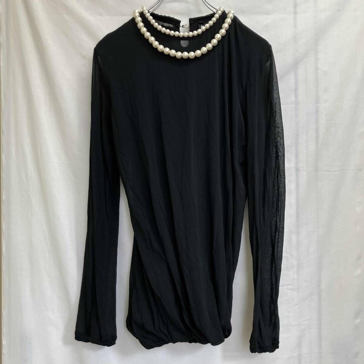 26SS JUNYA WATANABE パールデザインシアーカットソー JQ-T008 サイズM ブラック ジュンヤワタナベ 23,604円