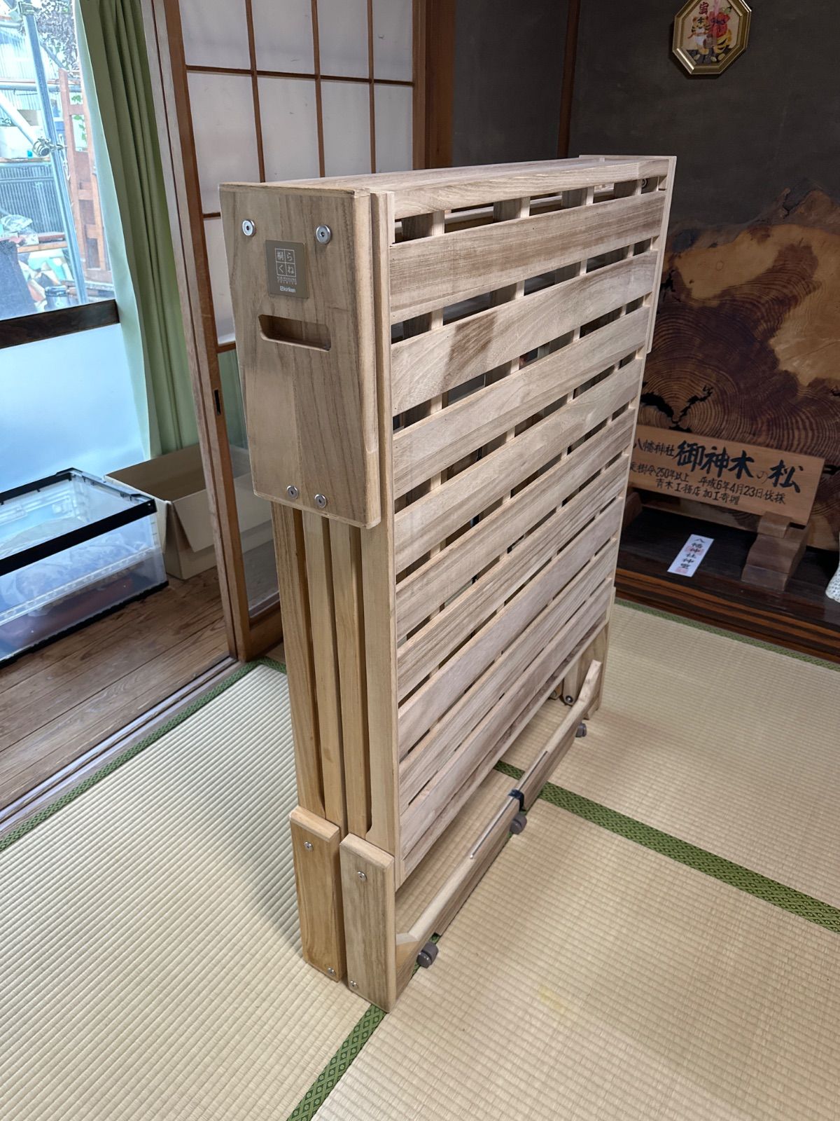 軽量★ 桐らくね プレミアム シングル 総桐製 折りたたみすのこベッド 日本製