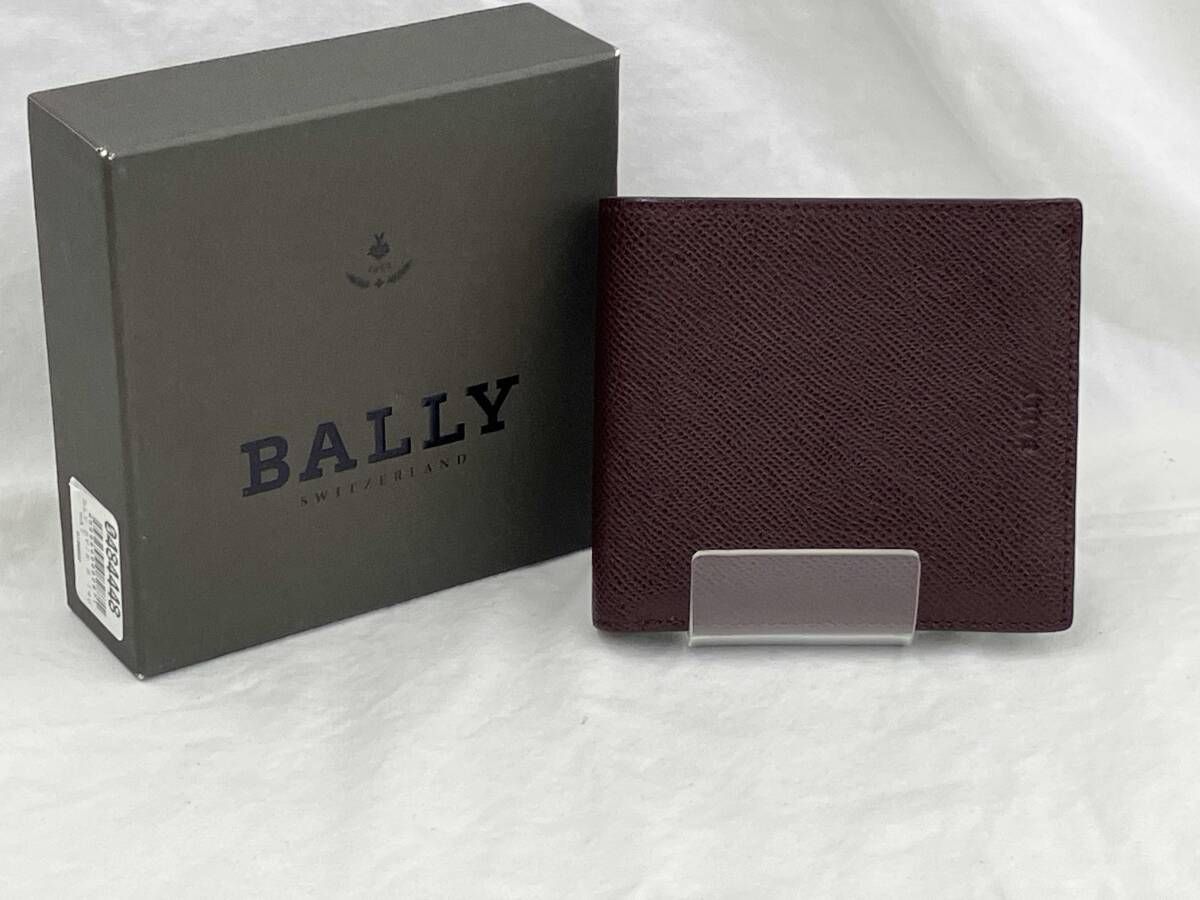 ワインレッド 【美品】BALLY 二つ折り財布