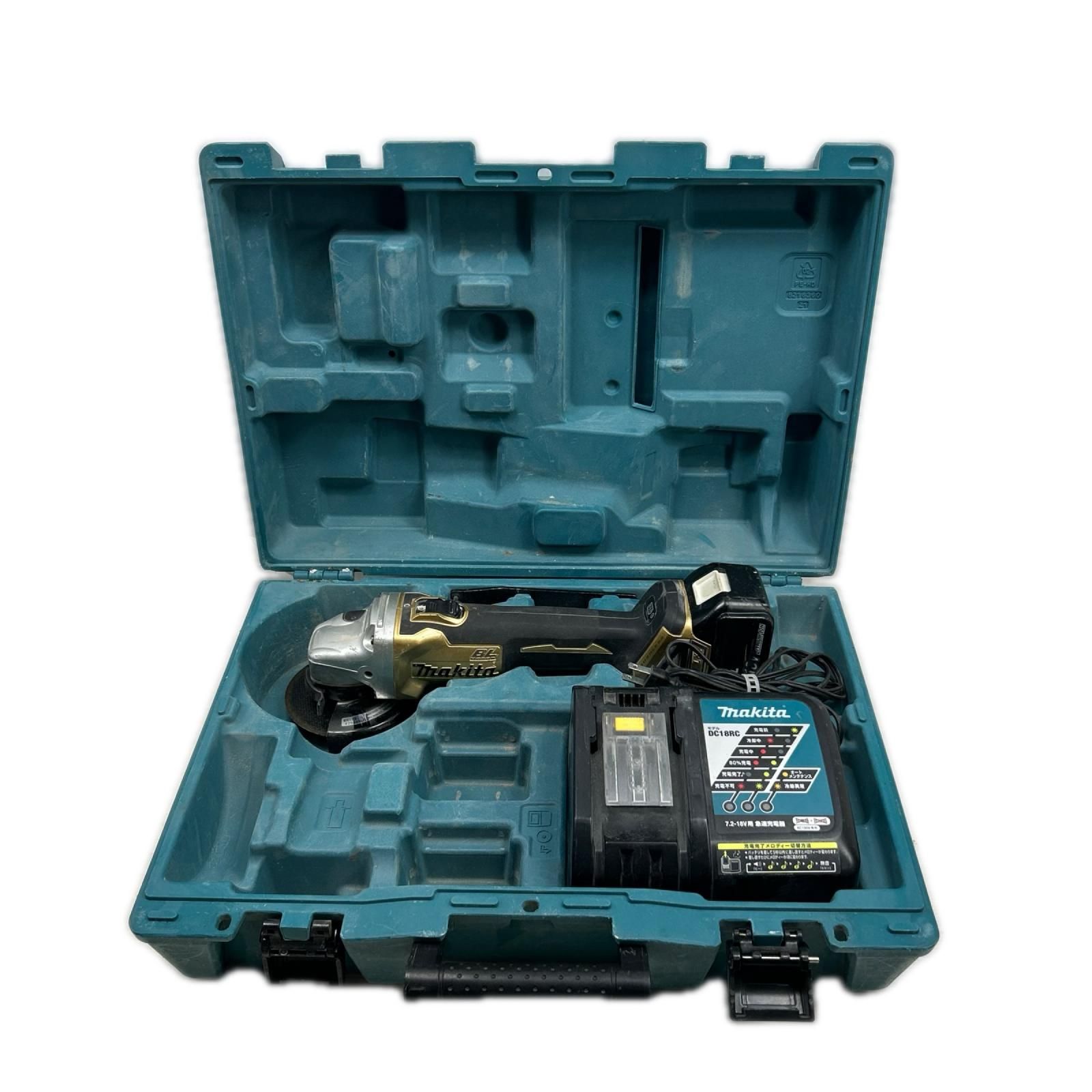 MAKITA マキタ ディスクグラインダー 充電器・充電池1個・ケース付 コードレス式 GA404DSP1 ブルー