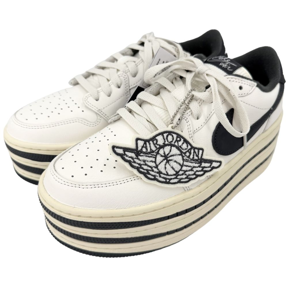 ナイキ スニーカー レディース エアジョーダン1 トリプルスタック 厚底 靴 10.5サイズ 約27.5cm NIKE レザー ホワイト 白 ブラック 黒 美品【中古品】