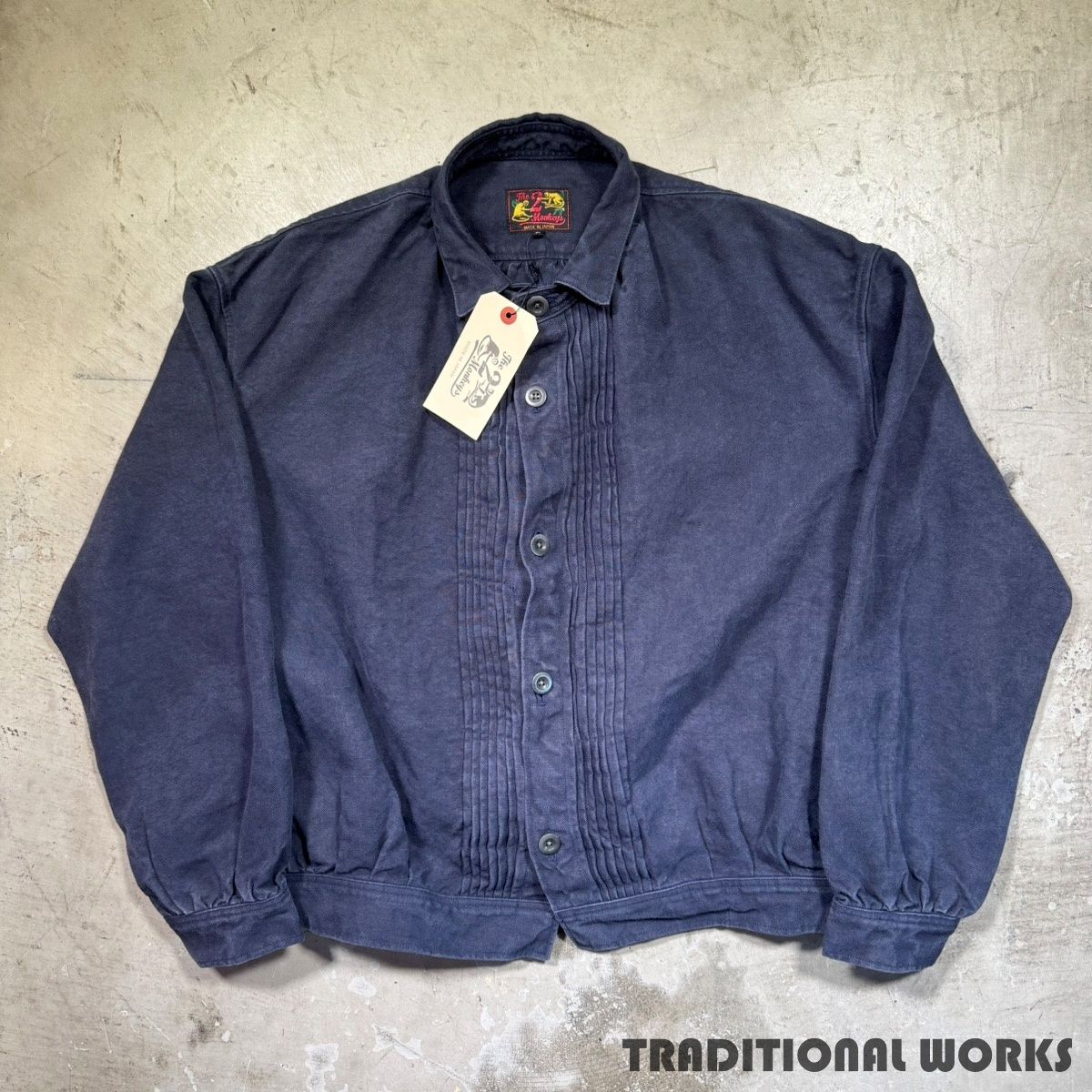 The 2 Monkeys ザ トゥーモンキーズ TM02454 LINEN French Work Blouse リネンフレンチワークブラウス ブルーブラック