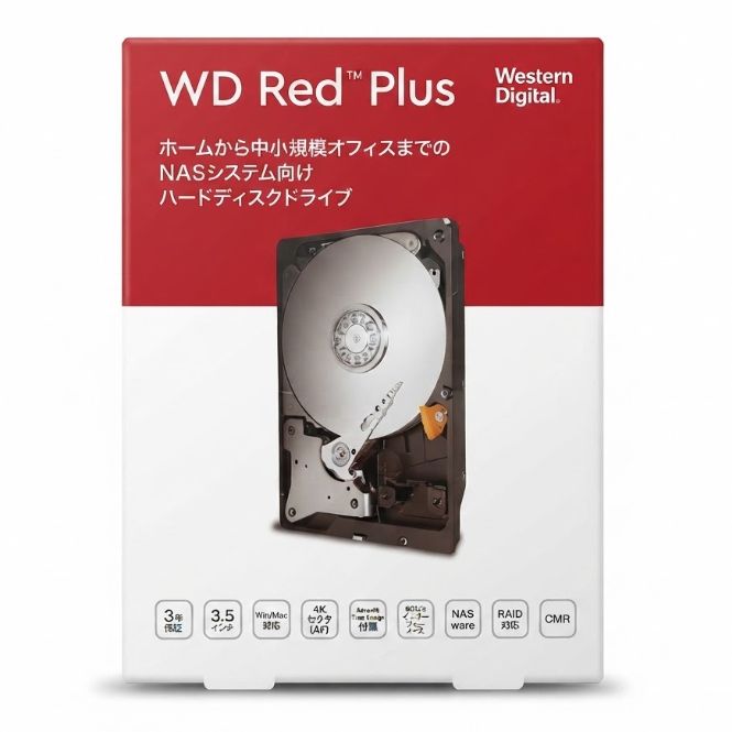 ジャンク ウエスタンデジタル(Western Digital) WD Red Plus 内蔵 HDD ハードディスク 2TB CMR 3.5インチ