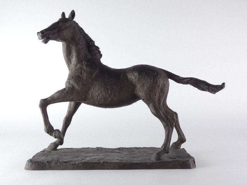 友沢正彦 作 馬 ブロンズ像 約38cm 保証品 /R230(N-3)