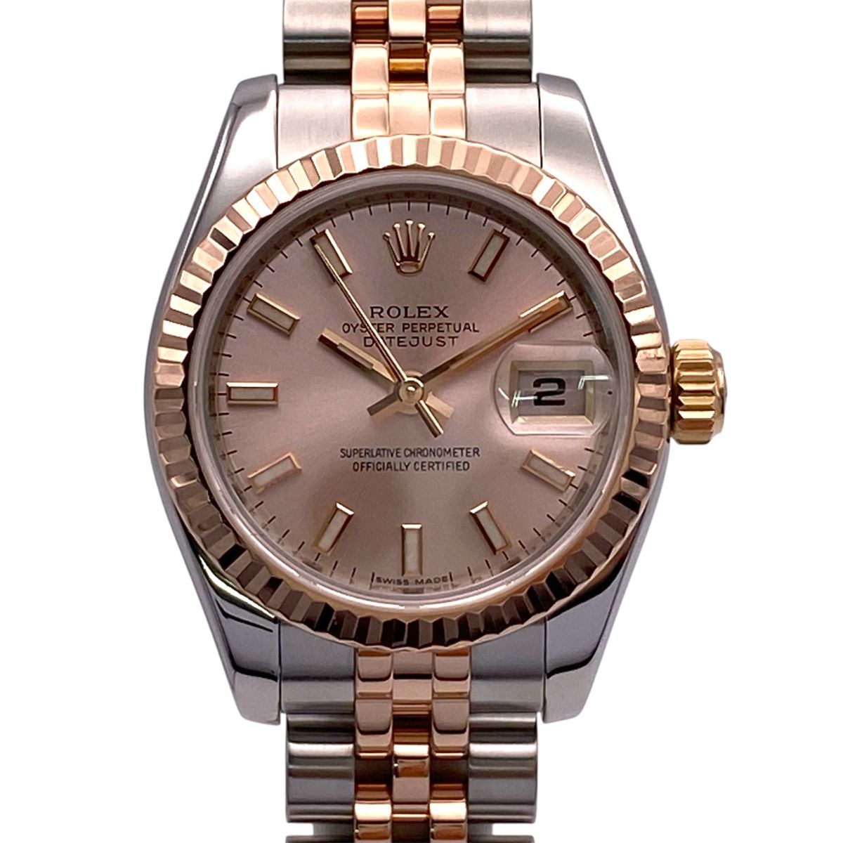 ROLEX ロレックス デイトジャスト 26ｍｍ Bar PG/SS M番 腕時計 179171 レディース ステンレススチール K18ピンクゴールド ピンク ゴールド シルバー 自動巻き 中古 672,000円