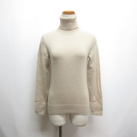 セオリーリュクス theory luxe 美品 カシミヤ100％ タートルネック ニット セーター カットソー 38 ライトベージュ 長袖