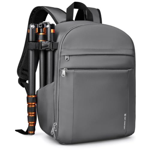 K＆F Concept カメラバック カメラリュック リュックサック バックパック 取り外し可能な仕切り板 軽量 おしゃれシンプル nikon canon Sigma Tamron sonyなどカメラ兼用 11インチPC/三脚付け可 写真バッ 0e4d941f