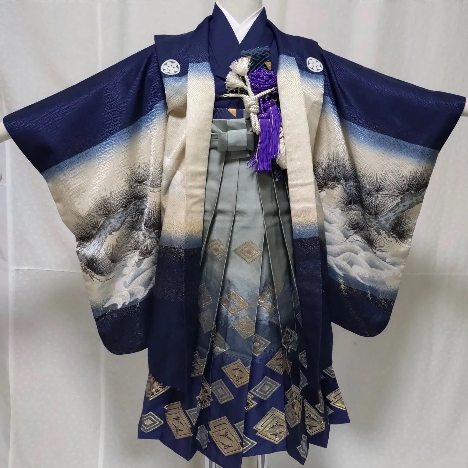 七五三　男の子　5歳　着物　袴、羽織、長襦袢、小物、 フルセット Z-9 10,360円