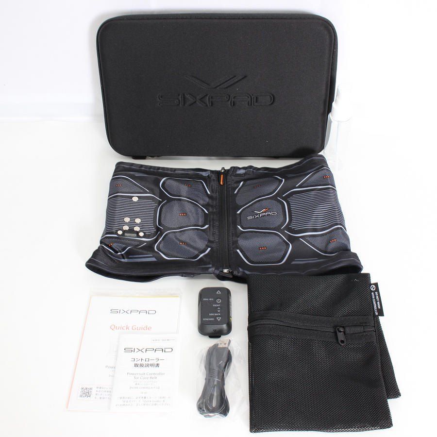【美品】MTG SIXPAD Powersuit Core Belt SE-BS-00B-M リモコン付き ホームジム対応モデル Mサイズ シックスパッド パワースーツ コアベルト 本体