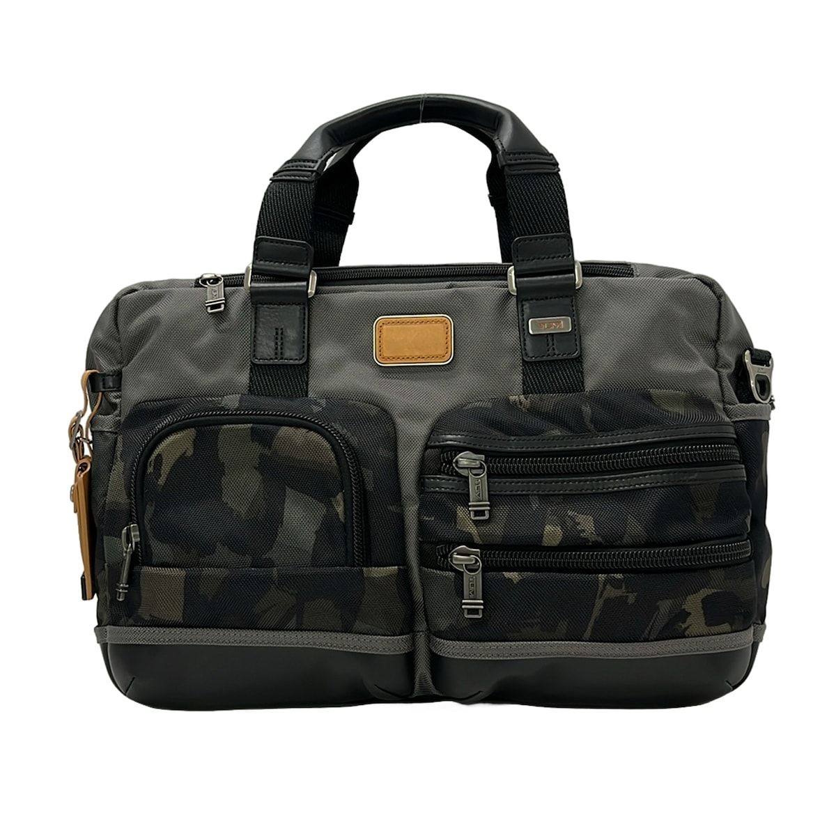 TUMI(トゥミ) ビジネスバッグ アルファ ブラヴォ エッセンシャル 222340GC2 カーキ×グレー×マルチ 迷彩柄/本体ロックなし レザー