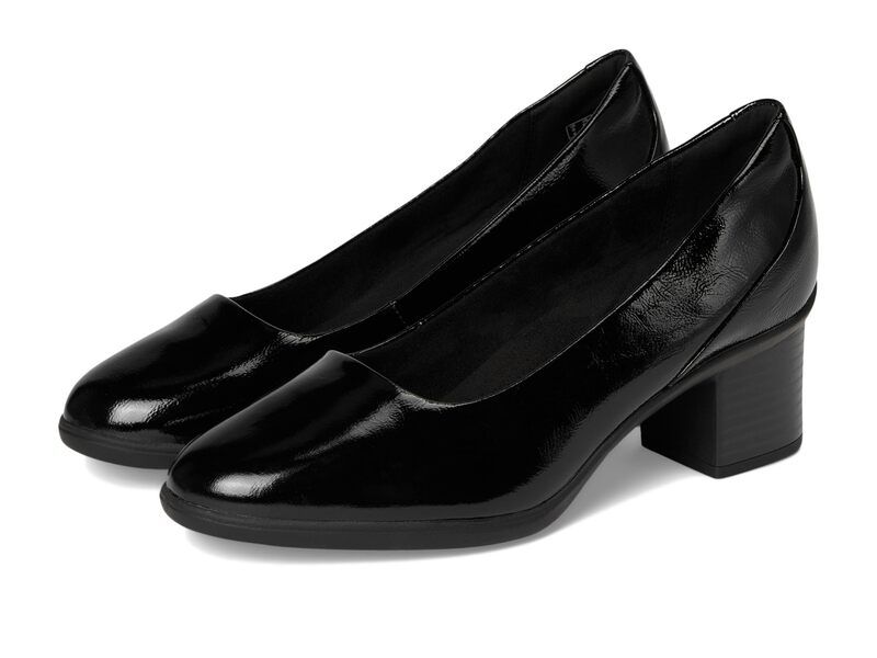 クラークス レディース シューズ ヒール Clarkshaya Poppy Black Patent Le ブラック